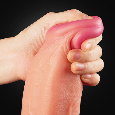 12" Dual Layered Platinum Silicone Cock